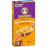 ANNIE'S - MACARONI AND CHEESE Shells and Real Aged Cheddar, No Artificial Flavours or Synthetic Colours, Contains Real Cheese