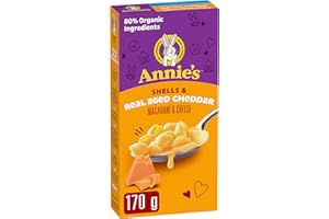 ANNIE'S - MACARONI AND CHEESE Shells and Real Aged Cheddar, No Artificial Flavours or Synthetic Colours, Contains Real Cheese