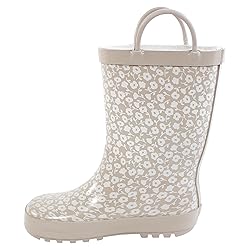 Hudson Baby Kids Rain Boots, Taupe Ditsy Floral, 12