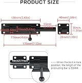 Sayayo Heavy Duty Slide Gate Latch Bolt 180mm SUS304 Matte Black view 6