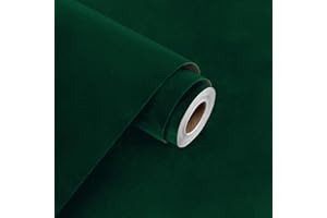 WESTICK Soft Green Velvet Wallpaper Self Adhesive Felt Sheets Easy to Cut Felt Drawer Liner Removable Green Fabric Sticky Paper for Crafts DIY Jewelry Box Cabinets Showcase Shelf 12" x 80"