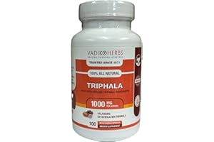 Vadik Herbs Triphala (Trifala) Powder Organic 100 Veg Capsules Immune System Support Supplements