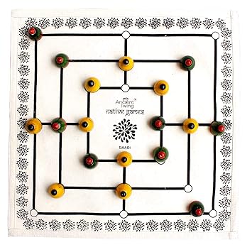 Ancient Living Daadi / Navakankari / Nine Mens Morris Board Game
