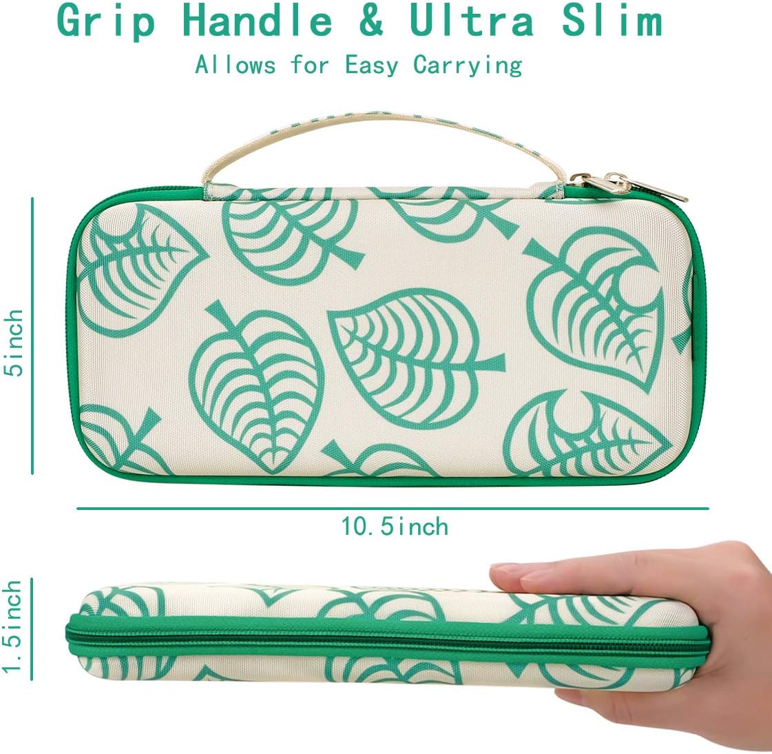 Carrying Case for Nintendo Switch,Travel Carry Cover Hard Shell Storage for Leaf Crossing NS Console and Accessories,Slim Protective Portable Travel Pouch Bag with 10 Game Card Slots for girls boys: Electronics