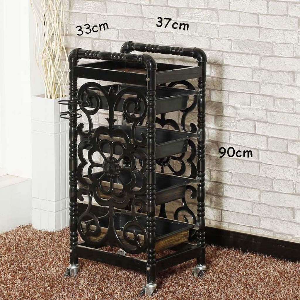 LFC Rolling Cart Beauty Salon Trolley with 4 Drawers One Metal Holder, Rolling Wheels for Stylist Hairdresser, SPA Furniture Hair Styling Station Coloring Storage Cart: Home & Kitchen