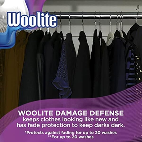 WOOLITE DARKS DEFENSE LIQUID LAUNDRY DETERGENT, LIGHT FRESH SCENT, 66 LOADS, 100 FL OZ