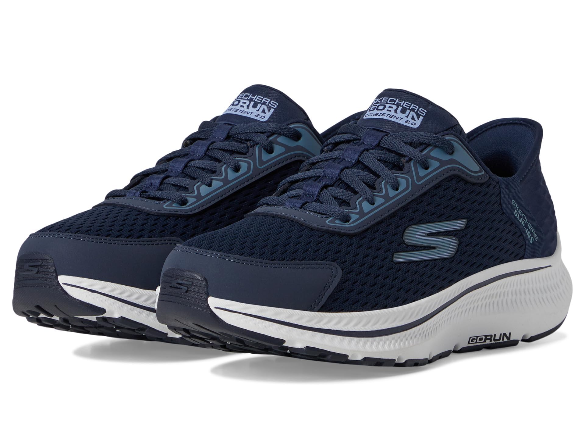 Skechers Women’s Hands Free Slip-Ins Go Run Consistent 2.0 Endure Sneaker, Navy/Blue, 6