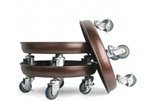 KAOOLAA 2 Pack Plant Caddy 12 Inches Heavy Duty Plant Stand with Lockable Wheels, Support 160 Lbs Plants, Indoor and Outdoor Flowerpot Tray (12, Matte Bronze)