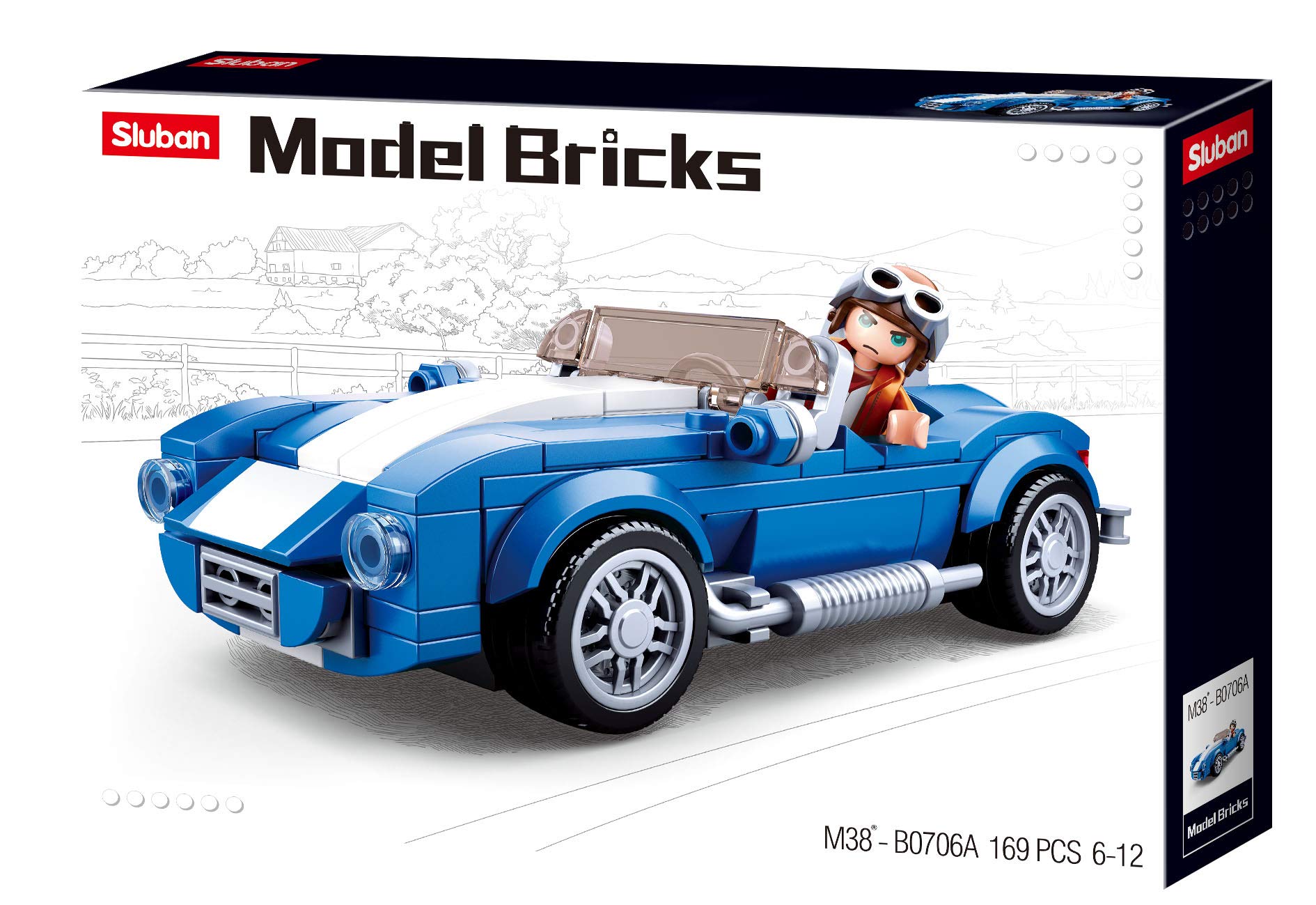 Sluban - Model Bricks-Cobra GT40 Car(169pcs), M38-B0706A, Multicoloured