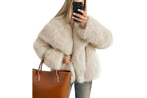 ZESICA Women's 2025 Fall Faux Fur Coats Long Sleeve Fleece Jacket Lapel Fluffy Shaggy Warm Outerwear Winter Clothes