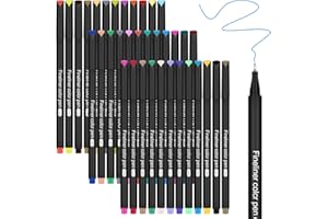 huesamhi Journal Planner Pens 36 Vibrant Colors, 0.4mm Fine Point Markers for Journaling -Smooth Writing, Ideal for Creative Writing, Bullet Journaling, and Students