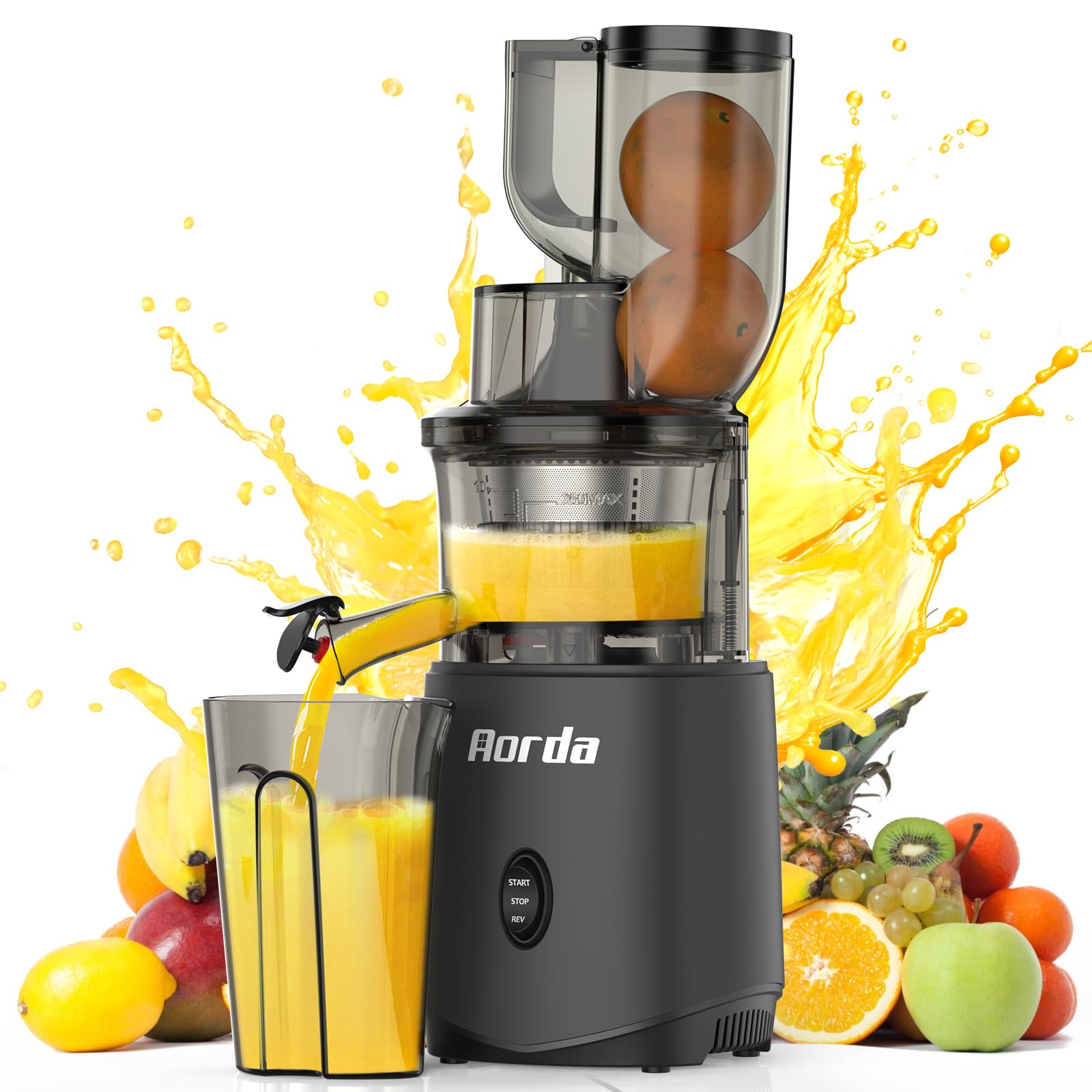 Photo 1 of Cold Press Slow Masticating Juicer: Powerful Cold Pressed Juicer Machines Easy To Clean For Vegetable and Fruit, Grey