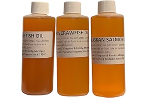 LENON LURES Lenon's Trappers Special 3 Bottles 4 oz Fish Oil, Crawfish Oil & Salmon Oil