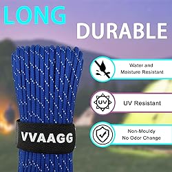 VVAAGG Reflective Paracord Rope 100FT, 7 Strand