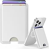 GONEZ Upgraded for Magsafe Wallet, Unbreakable Stand, Magnetic Phone Wallet for iPhone, Leather Phone Card Holder for iPhone 17/16/15/14/13/12 Series, 4 Card Holder, White