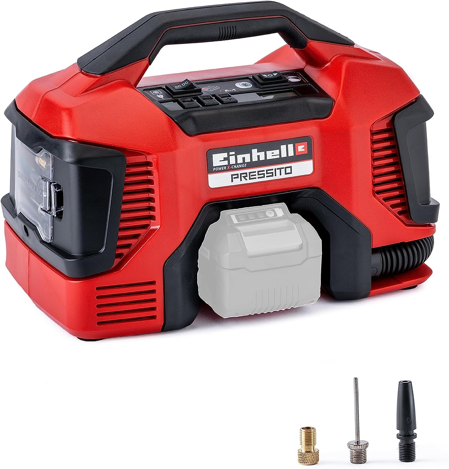 Einhell Cordless Air Compressor 18V Power X-Change, 3-in-1: High-Pressure Pump, Low-Pressure Inflator and Low Pressure Suction/Deflating, Without Battery PRESSITO Solo