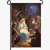 Dacawin Nativity Garden Flags Religious Christmas Yard Flag Winter Catholic Jesus Garden Flag for Holy Night Outside Double Sided Home Yard Farm Xmas Decor Outdoor 12 x 18 In
