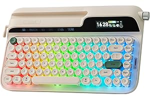 EPOMAKER Glyph Wireless Typewriter Retro Mechanical Keyboard, Screen & Knob & Lever, Wrist Rest, Round PBT Keycap, Hot Swap, 