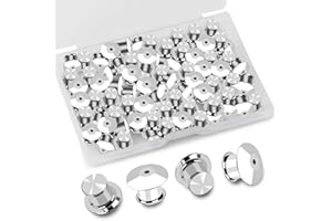 TOOVREN 30 Pieces Pin Backs, Locking Pin Backs for Enamel Pins, Metal Pin Backs Locking Pin Keepers Locking Clasp with Storage Case