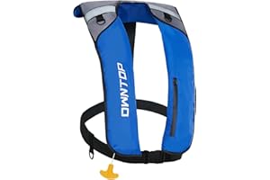 Owntop Manual Inflatable Swim Jacket, D-Ring Attachment, Storage Pocket with Zipper, 24g CO2 Cylinder Included, Low Profile for Kayak, Fishing, Paddle Sports