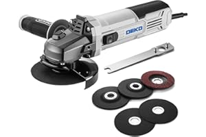 Angle Grinder Electric Power Tool: DEKOPRO 4-1/2 Inch 7.5-Amp Angle Grinder Power Corded Hand Grinders Tools with Grinding and Cutting Wheel, Disc for Metal, Wood