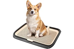 KOLA PANDA Dog Potty Tray, 23.6"x17.7" Indoor Pet Pee Pad Holder,Puppy Training Holder,Bathroom Dog Litter Box, Pet Toilet for Small and Medium Dogs,Housebreaking Supplies, Pet Products(Black)