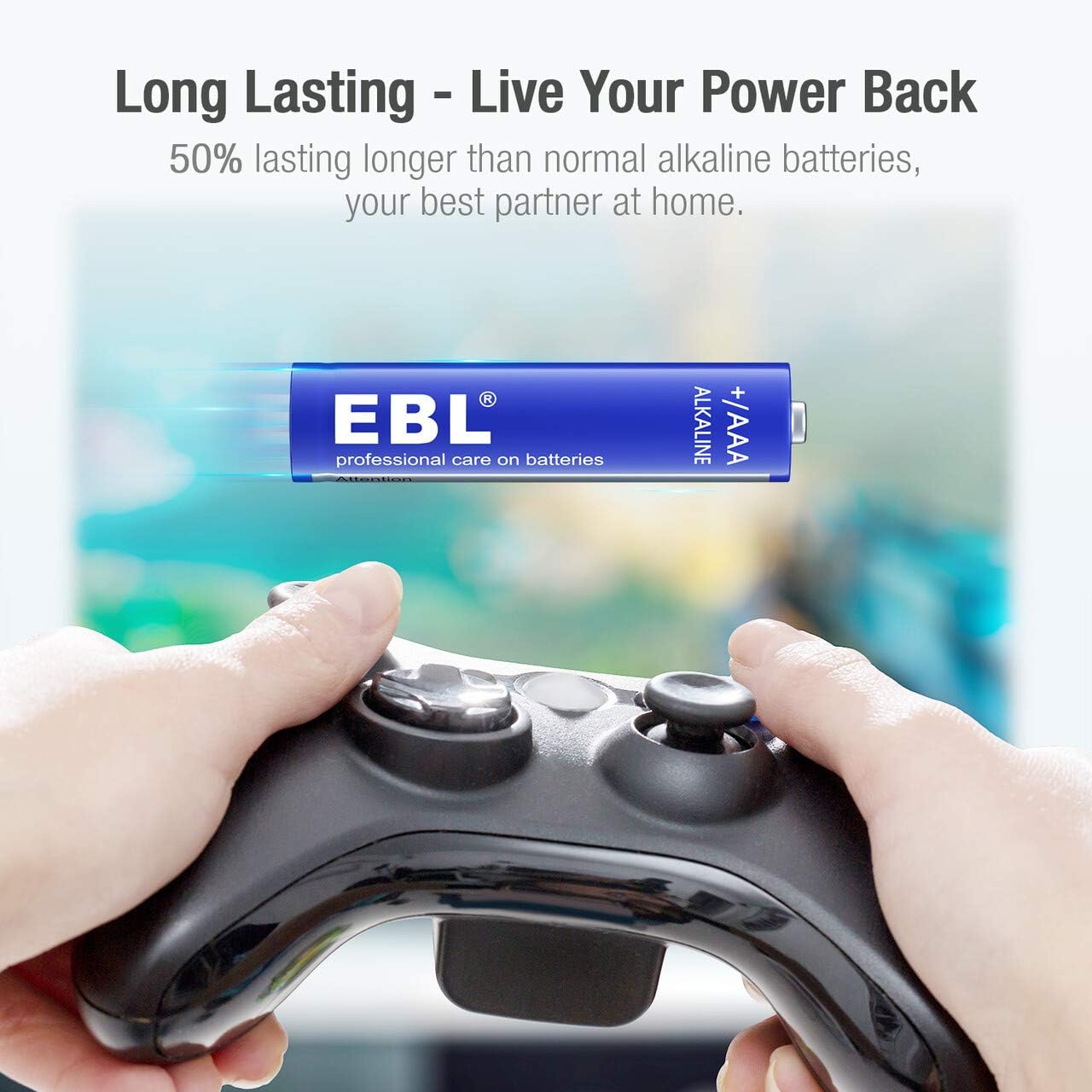 EBL 28-Count AAA Alkaline Batteries - 1.5V Triple A Long-Lasting Alkaline Battery with 10-Year Shelf Life: Home Audio & Theater