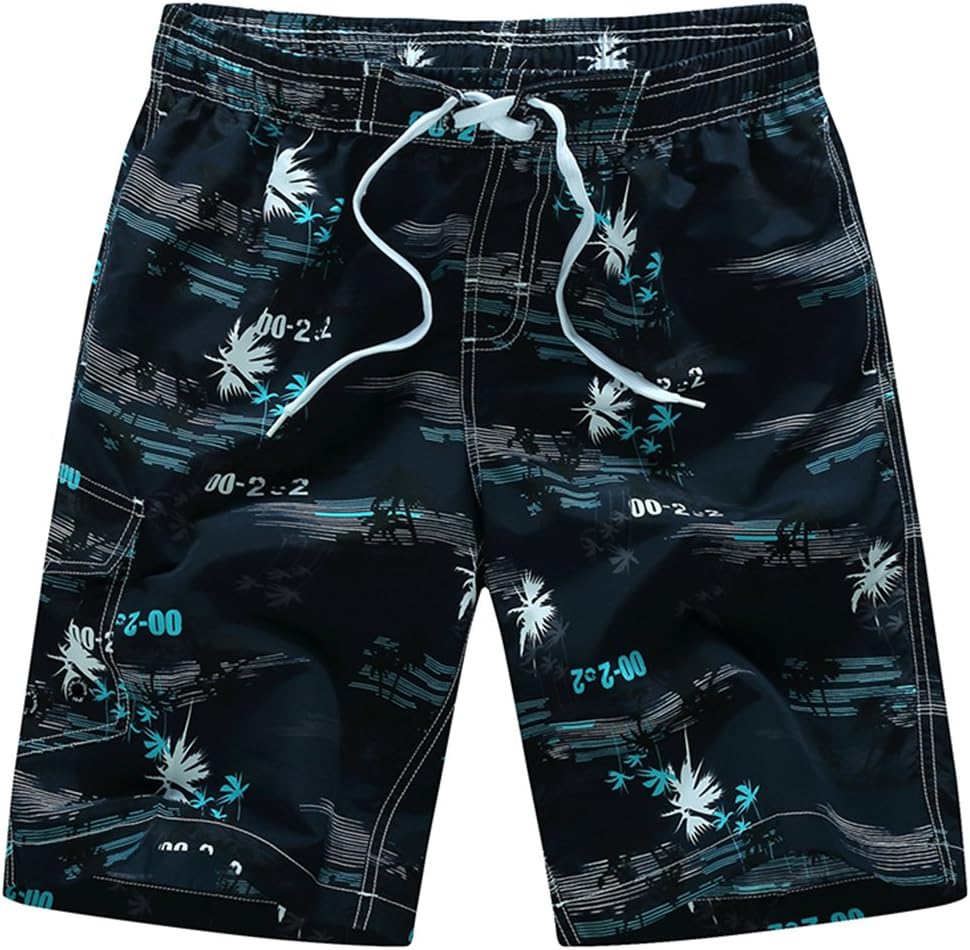 Werherro Men's Swim Trunks Tropical Hawaiian Quick Dry Beach Board Shorts