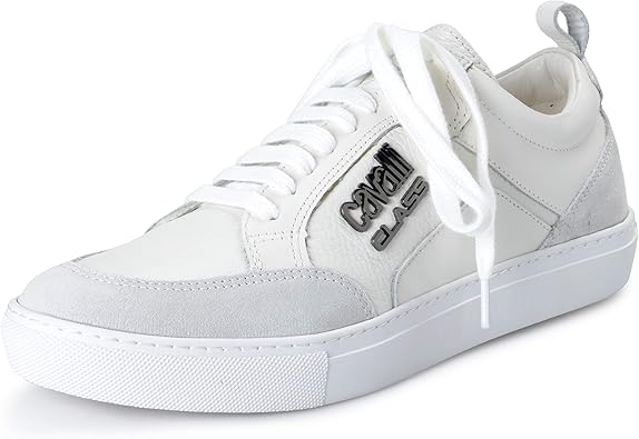 white leather fashion sneakers