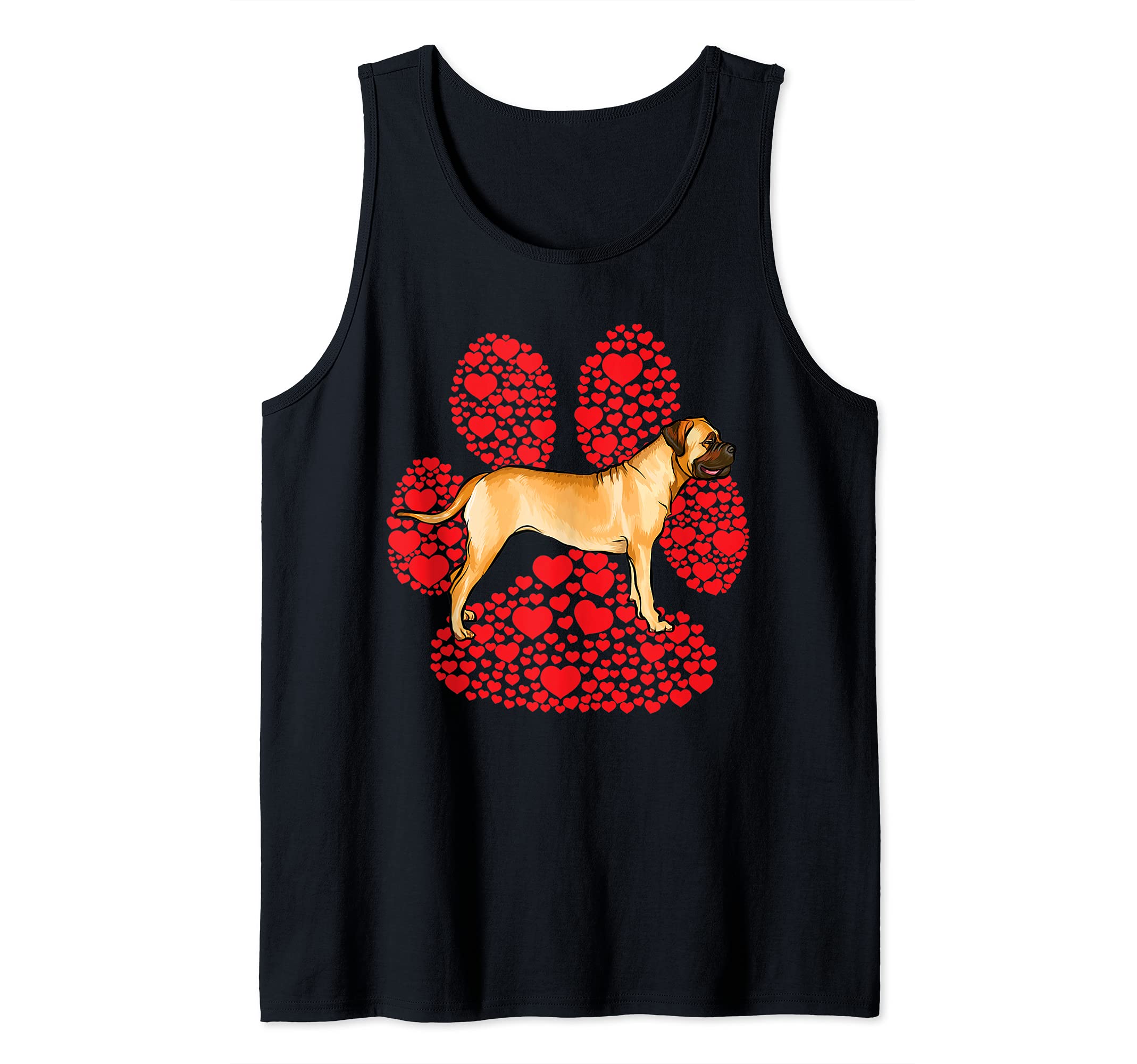 Bullmastiff Valentines Day Dog Love Paw Tank Top