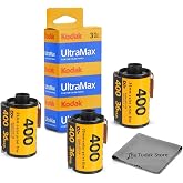Kodak Ultramax 400 35mm Film - 3 Packs of 36 Exposure Rolls for 35mm Cameras Bundled with The Tudak Store Microfiber Cloth - 108 Exposures, ISO 400 Color Negative Film for 35mm Film Camera