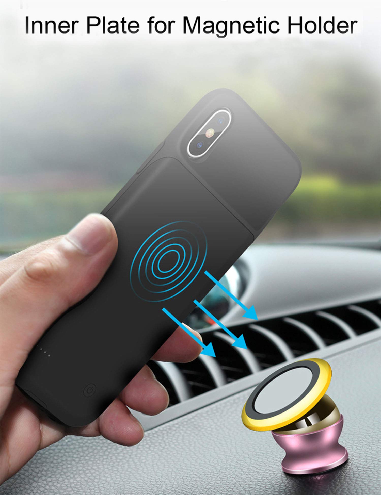 TREEZITEK Battery Case for iPhone XR,Slim 4000mAh Portable Charging Case Rechargeable Extended Battery Pack Charger Case iXR,Black