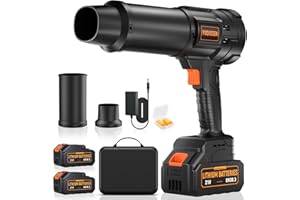 YUQUESEN 990,000 RPM Cordless Leaf Blower - 21V Electric Handheld Leaf Blower with 2×4.0Ah Batteries & Fast Charger - Lightweight for Patio, Lawn, Yard, Deck Cleaning