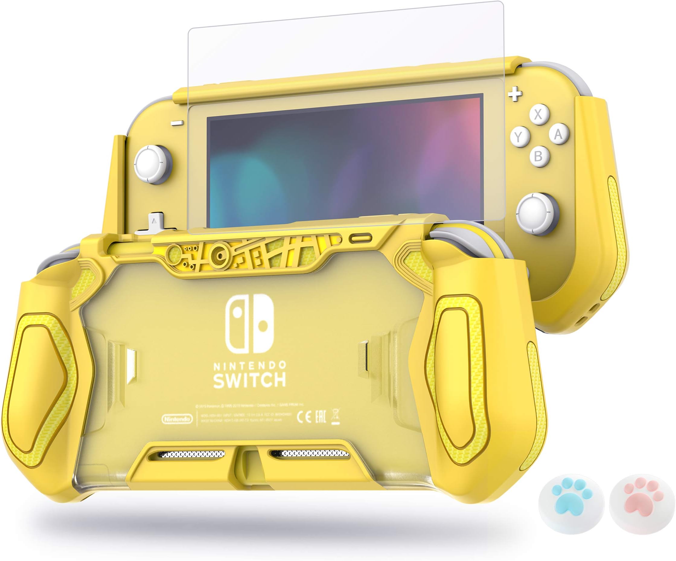 Switch Lite Protective Case for Nintendo Daily Gift (Ergonomic/Sturdy/Full Protection) Gift Idea Family Happy Hours Yellow