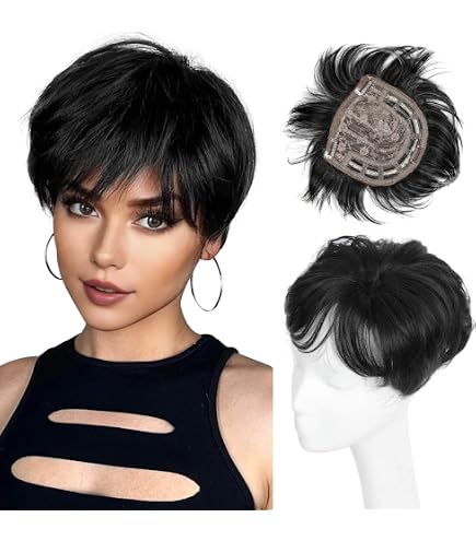 Amazon.com : Real Human Hair Bangs Light Thin Clip in Hair  display picture 3