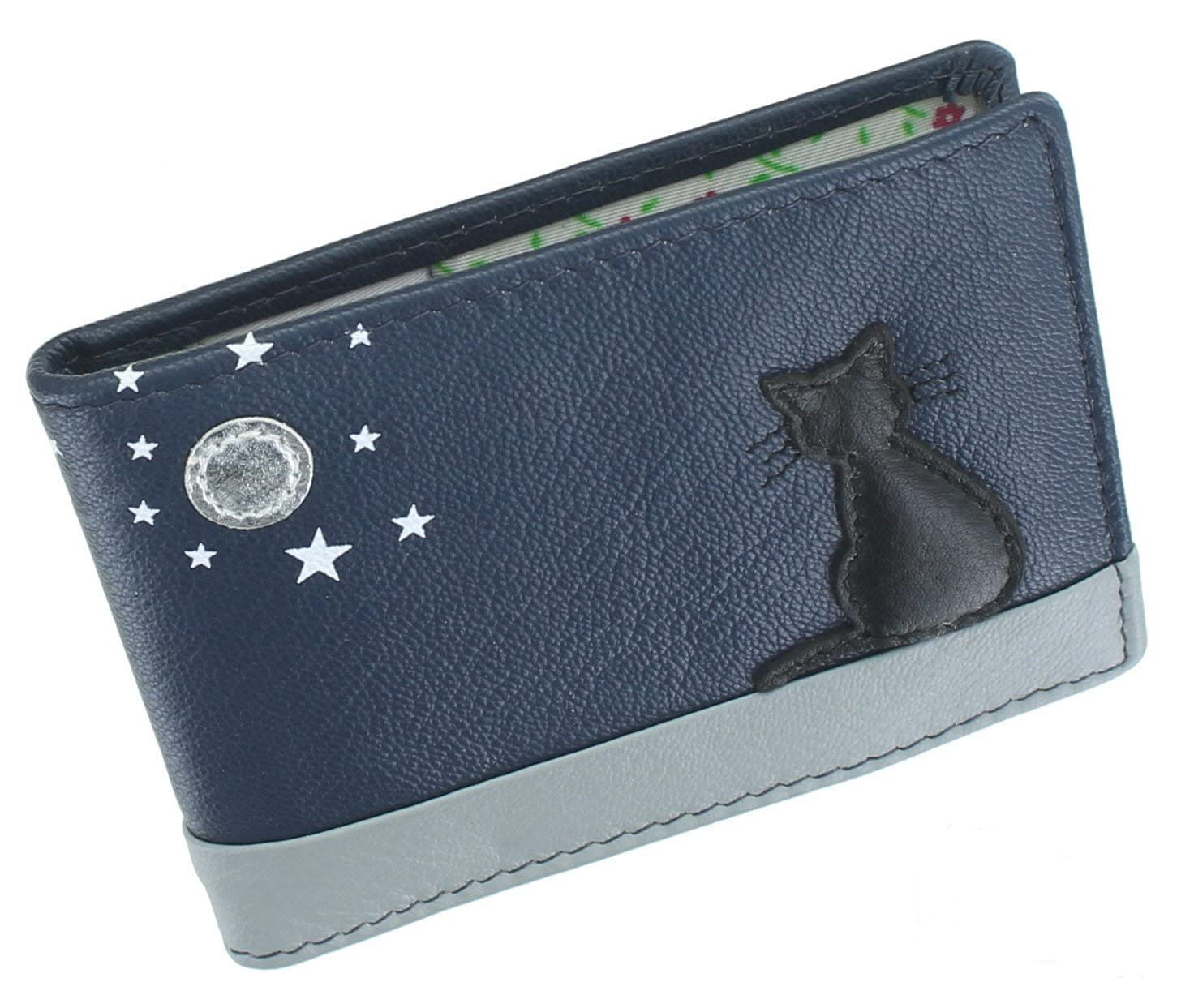 Mala Leather Midnight Collection Leather Credit Card Holder 644_35 Navy