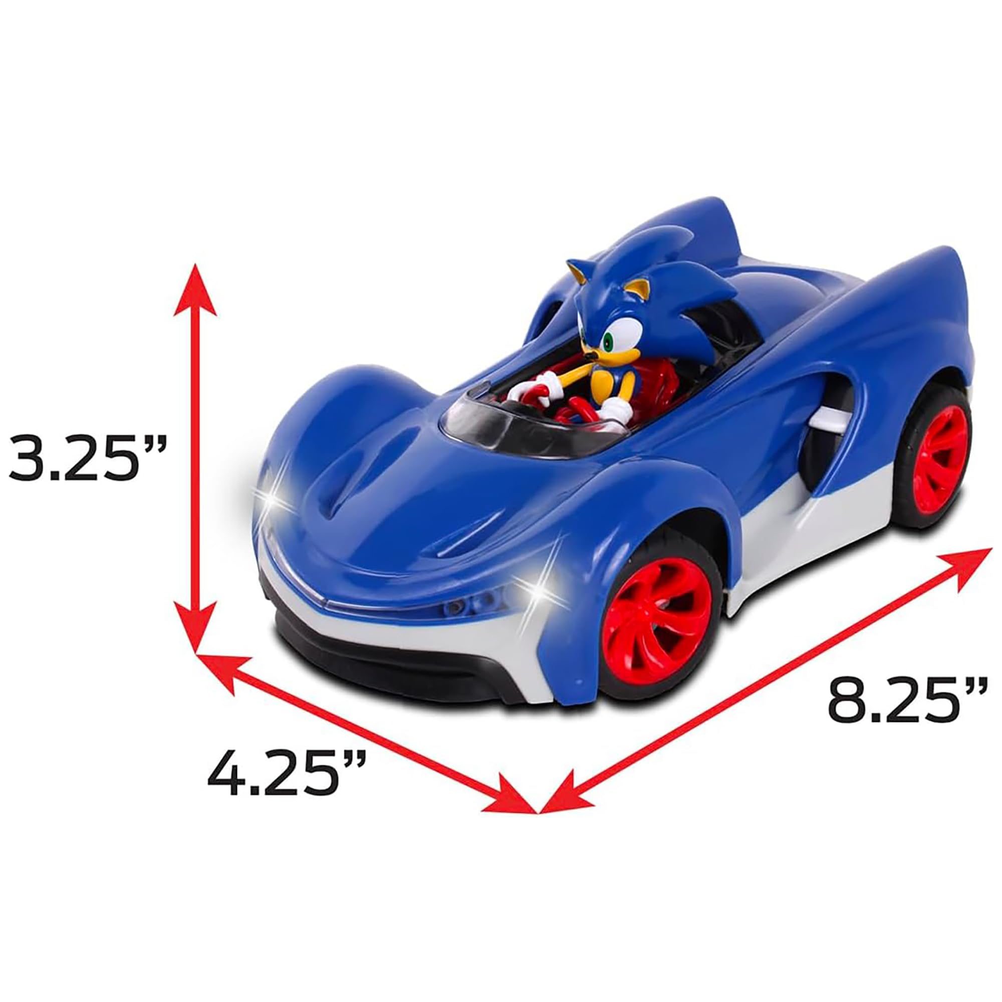 NKOK Team Sonic Racing 2.4GHz Radio Control Toy Car with Turbo Boost - Sonic The Hedgehog 601, Features Working Lights, Adjustable Front Wheel Alignment, Super Fun and Easy, Ages 6 and up