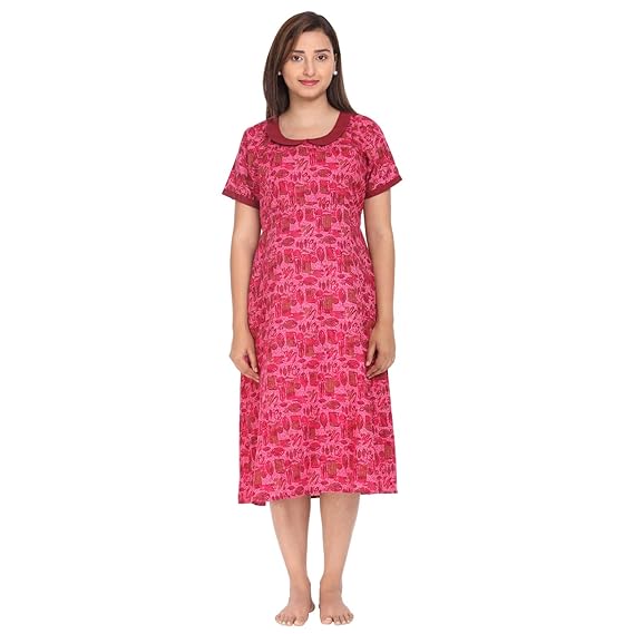 Women's Cotton A-Line Feeding Nightwear