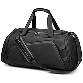 Duffle Bag for Travel, Carry on Gym Bag for Men, Waterproof Sport Bags with Shoe Compartment, 40L Weekender Men Tote Bag for Camping, Hiking, Trips - Black (CORDURA®)
