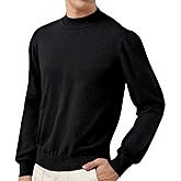 VPG Crewneck Sweater for Men, Lightweight Knit Plain Silm Fit Pullover, Black/White/Blue