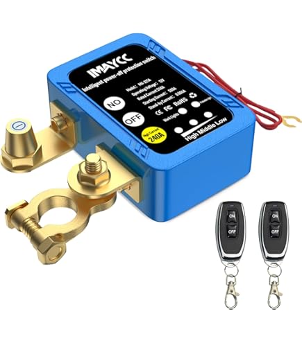 Edinstry Kill Switch For Car With Remote,12V 240A Remote Battery Disconnect Switch,Smart Car Battery Isolator,Anti-Theft Shut Off Switchs Prevents Batterys Drain(Smart Voltage Side Installation