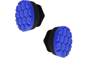 Suvnie 2 PCS Tire Hex Logic Dressing Applicator, Round Shape Car Polishing Foam Applicator Pad, Reusable Auto Wheel Tire Shine Detailing Sponge for Waxing, Buffing, Coating (Blue, Small Embossed)