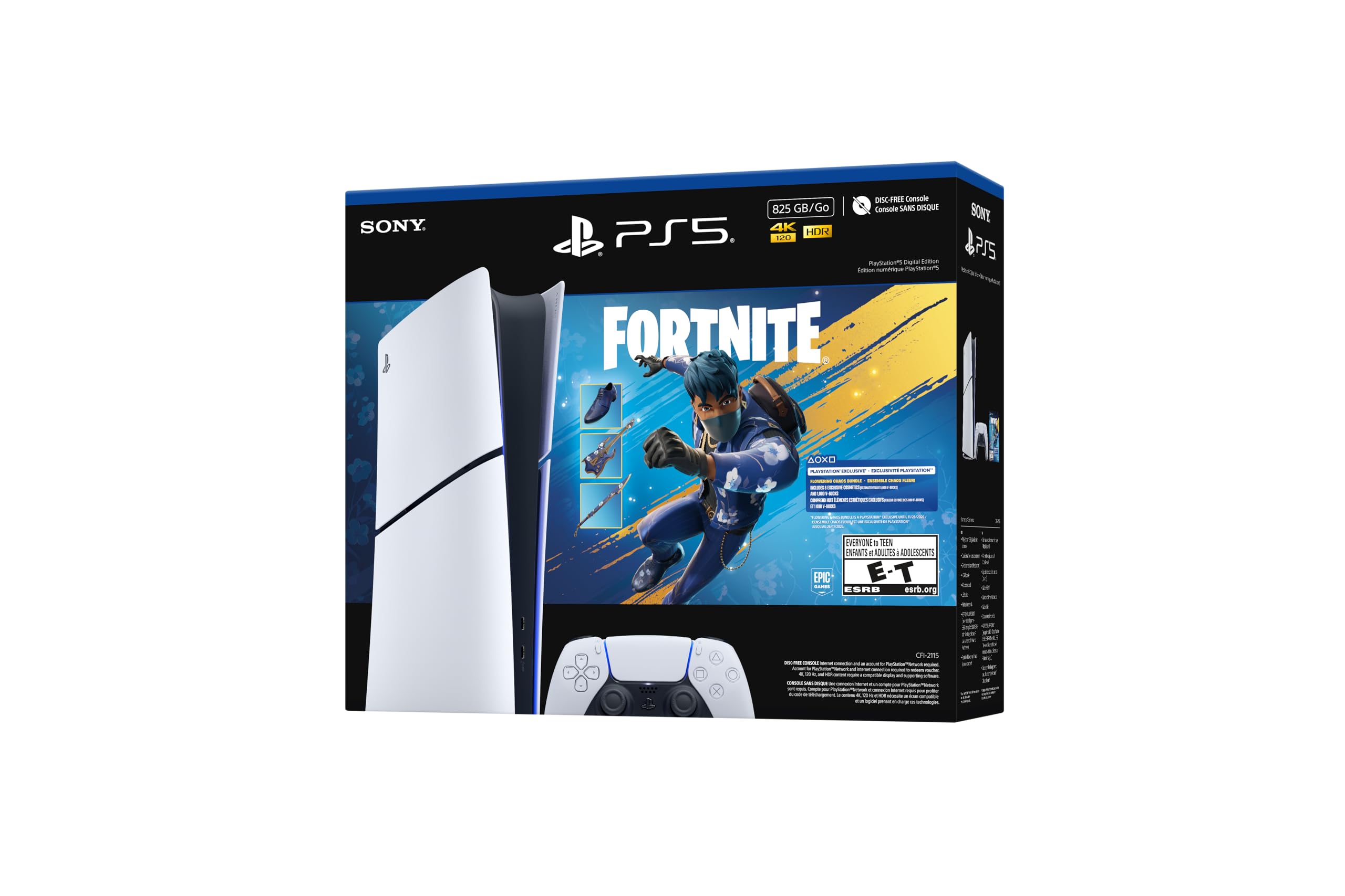PlayStation®5 Edición Digital 825 GB – Paquete Caos Floreciente de Fortnite
