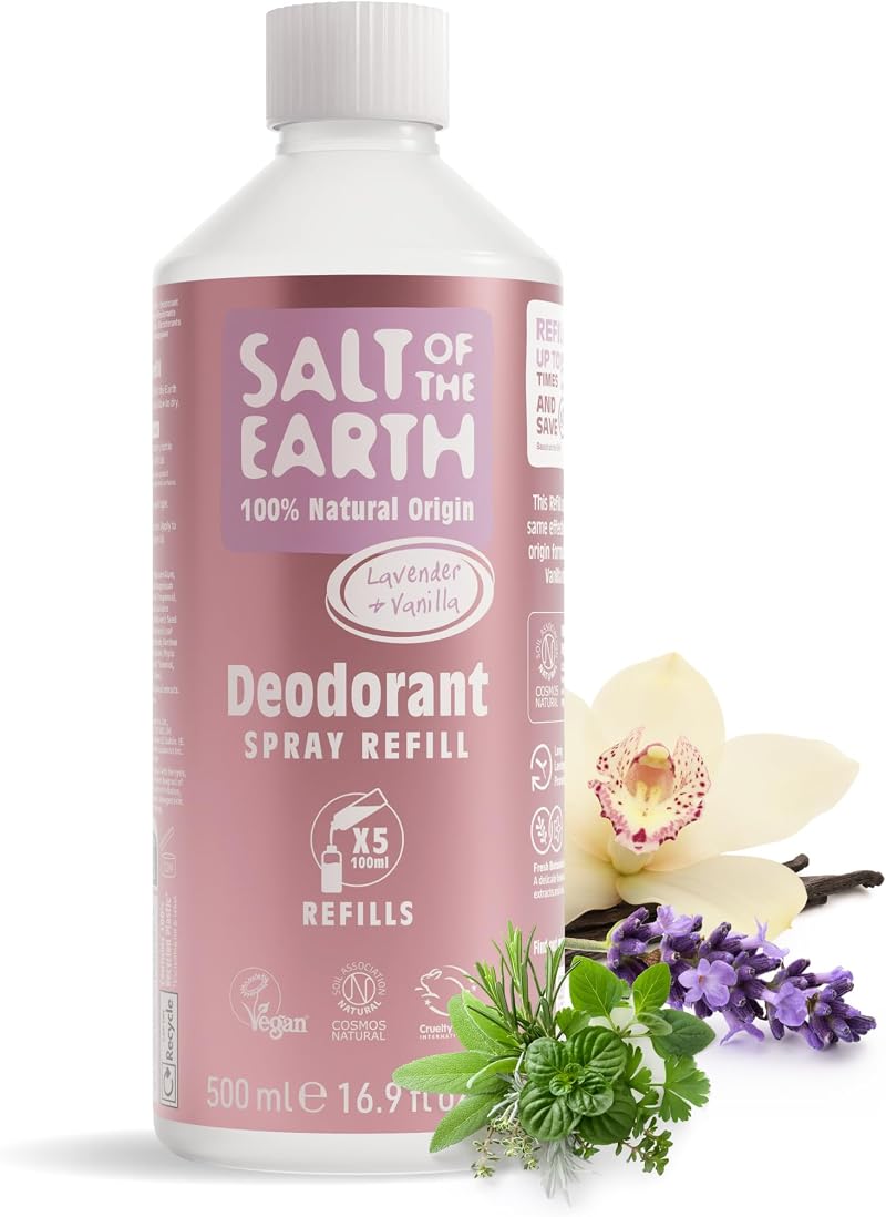 Salt Of the Earth Natural Deodorant Spray Refill Lavender Vanilla 500ml Vegan