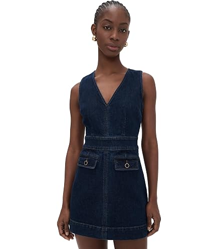 PAIGE Women's Jaxsyn Denim Dress, Toasted Ecru, 12 at Amazon Women's Clothing store