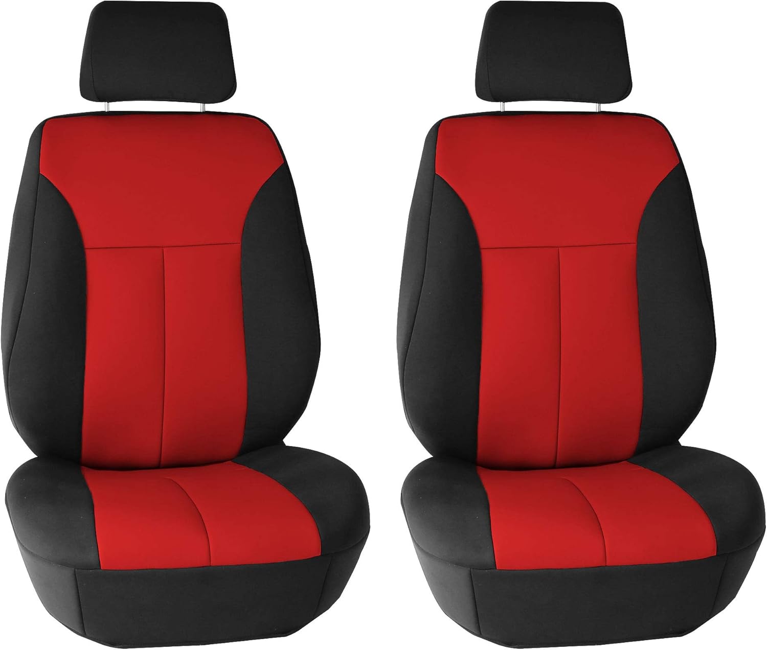 FH Group FB091102 Neoprene Ultra-Flex Seat Covers (Red) Front Set – Universal Fit for Cars Trucks & SUVs