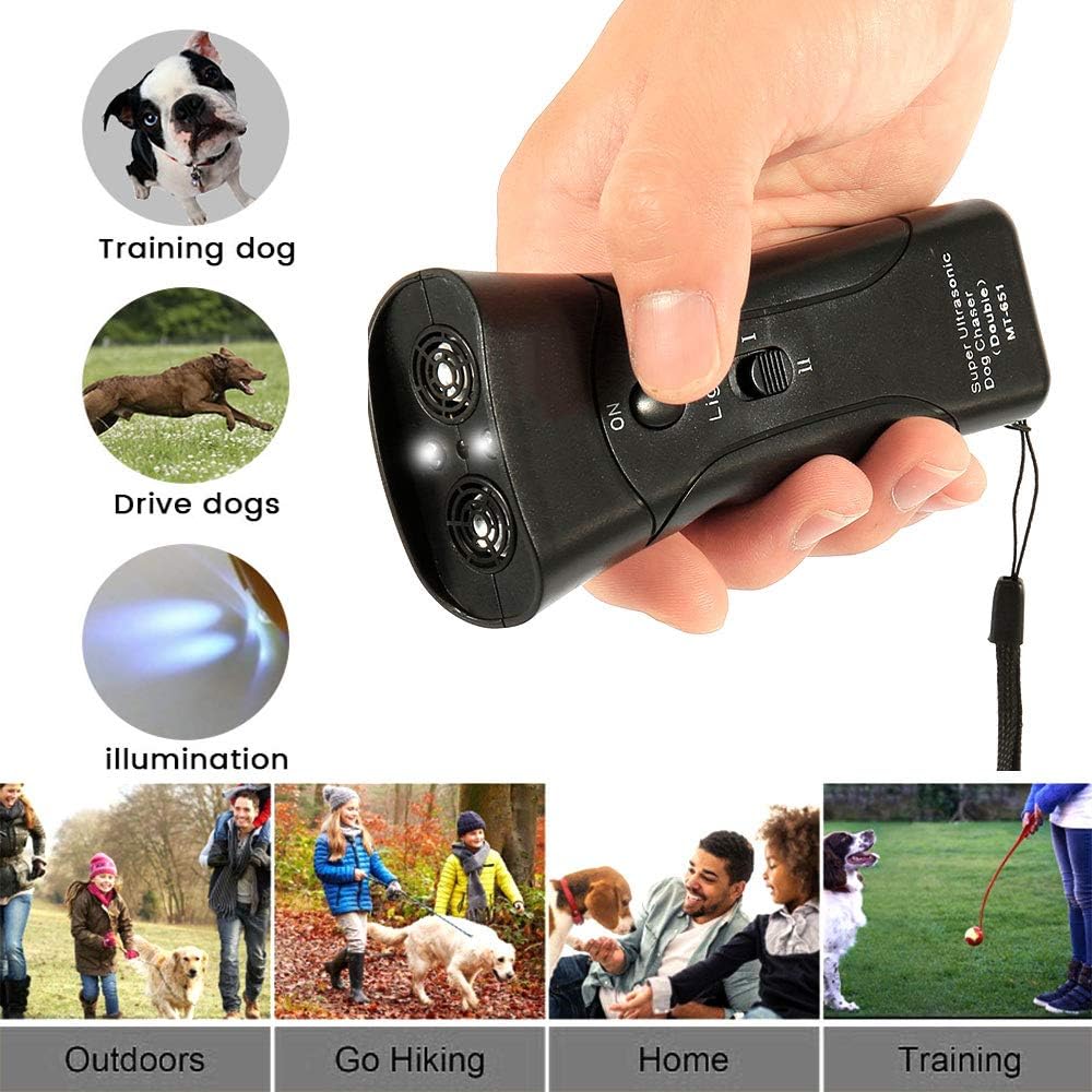 tianzhiguoa Handheld Dog Anti Barking Ultrasonic Repellent Trainer