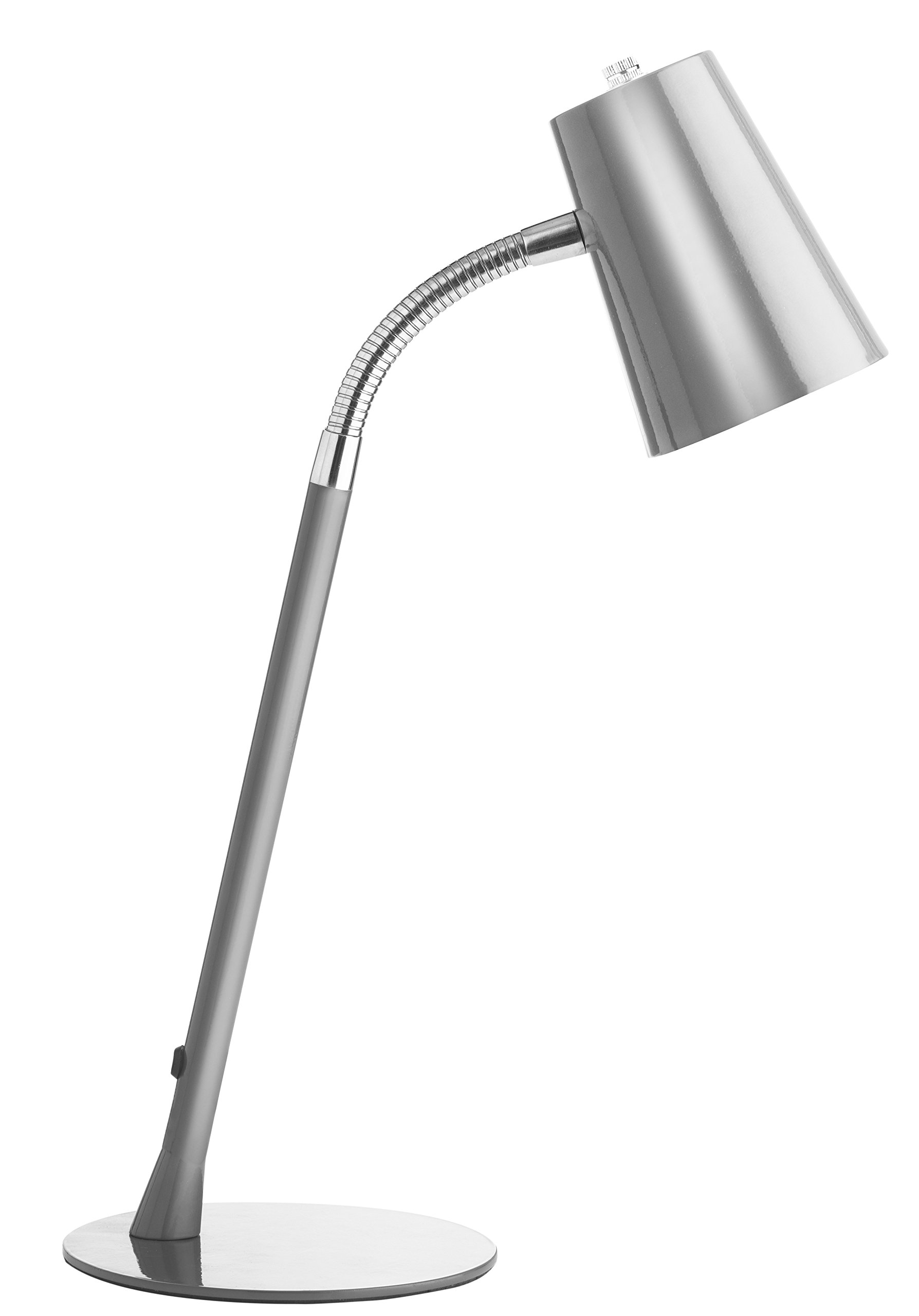 Unilux Flexio 5W LED Desk Lamp – Flexible Arm, 400 Lumens, 3000K Warm White, Metal Grey, Home & Office Lighting