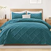 Exclusivo Mezcla King Quilt Set- Teal Quilts Bedding Set with 2 Pillow Shams, Modern King Bedspread with Striped Pattern, Soft Lightweight Bedspreads Coverlets for All Seasons