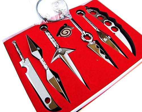Nuoya001 Sept Arme Modele Anime Naruto Ensemble De Pendentif Tentures Cadeau Avec Boite Amazon Fr Bijoux